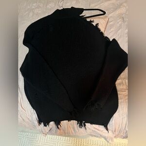 Iconic Lovers + Friends XS Arlington Black Off-the-Shoulder Sweater